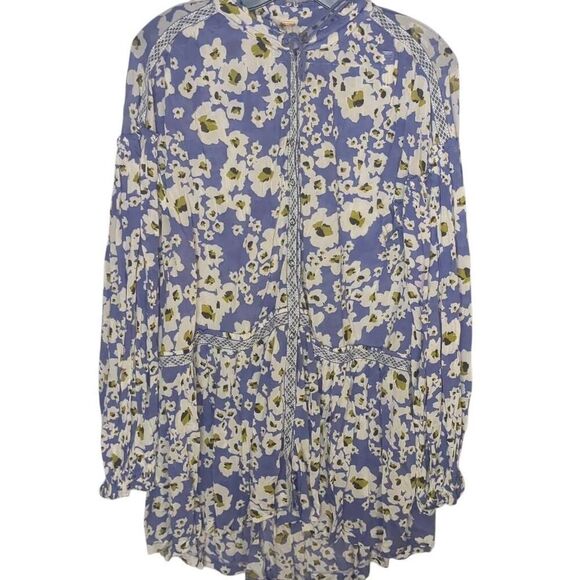 Free People Love Letter Tunic Rain Flower Pattern XS - Picture 2 of 7
